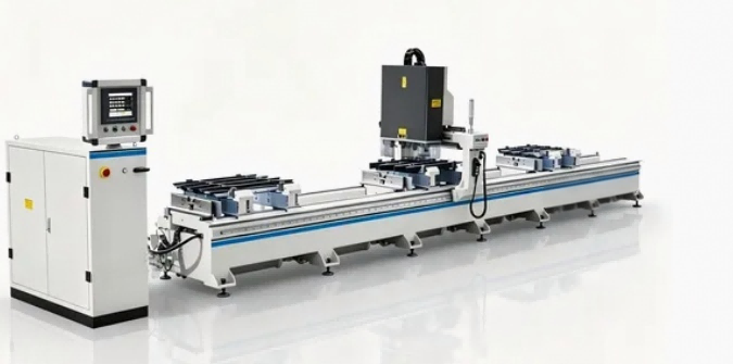 உயர் துல்லியமான 4-தலை CNC அலுமினியம் திரைச் சுவர் துளையிடும் இயந்திரம்